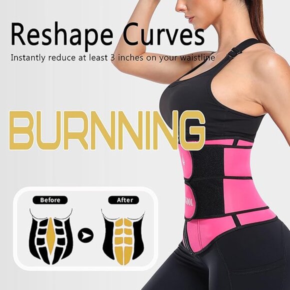 Waist Trainer Trimmer Belt Sauna Corset Cincher with Zipper main image 2